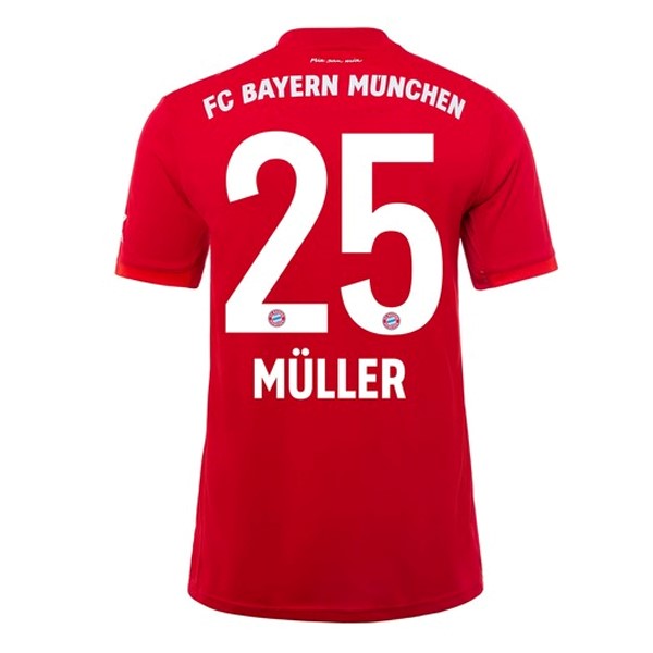 Trikot Bayern München NO.25 Muller Heim 2019-20 Rote Fussballtrikots Günstig